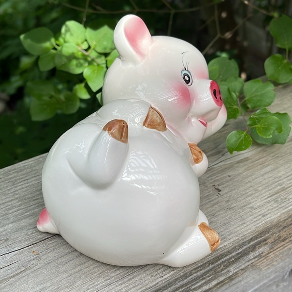 Vintage Ceramic Pig Piggy Bank Figurine - Picture 5 of 10